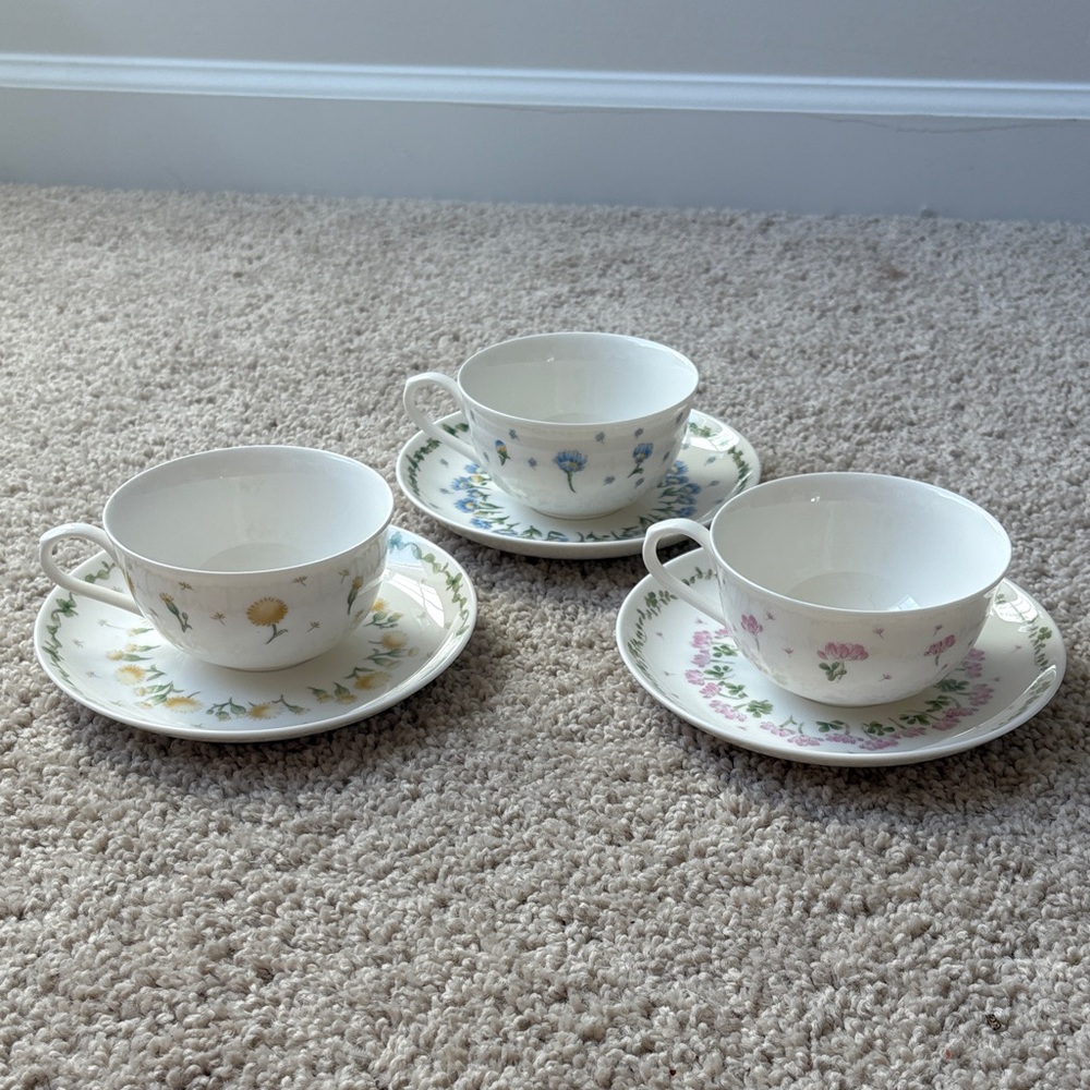Charming Floral Teacup and Saucer Set